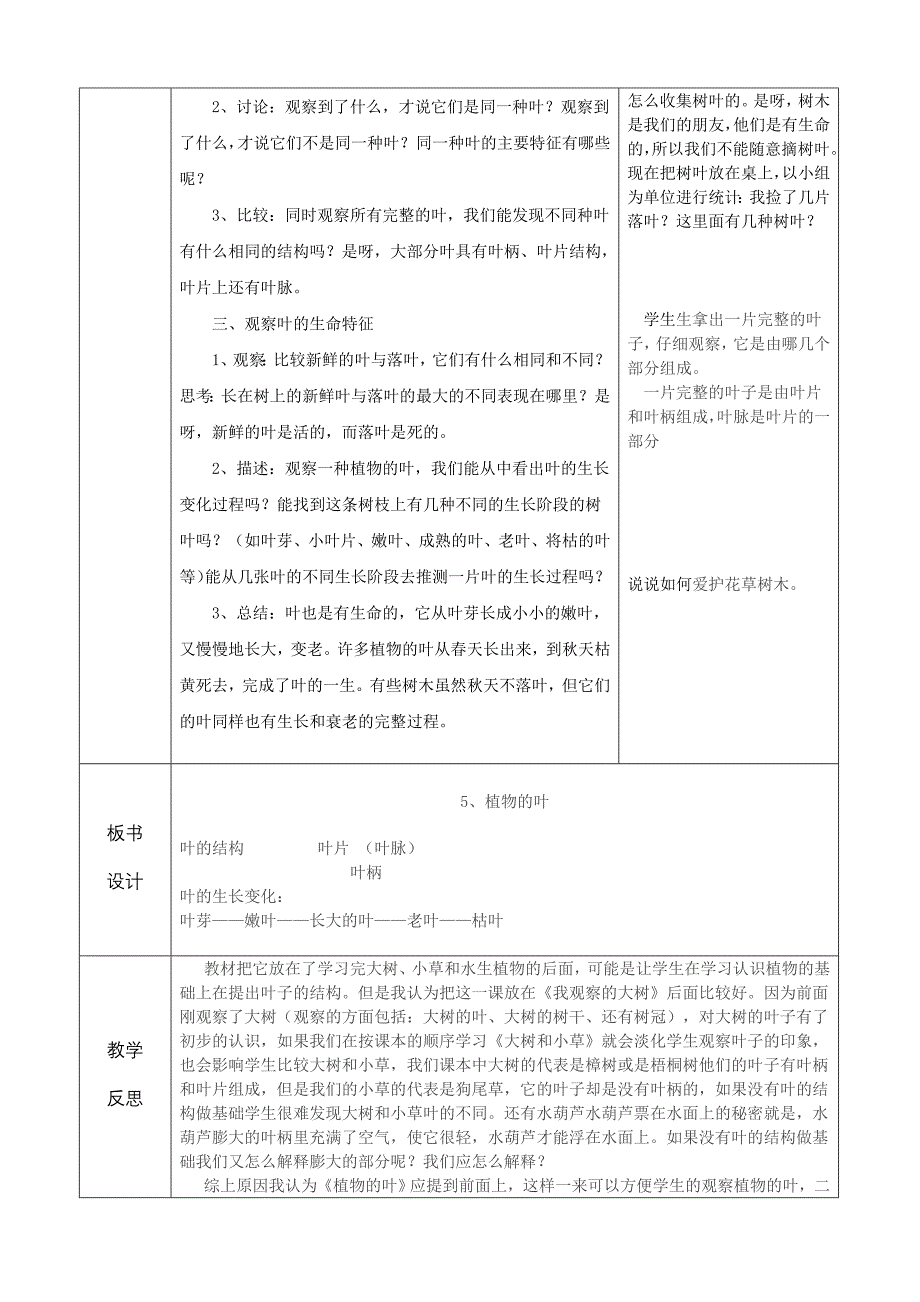 三年级科学教案 植物的叶_第2页