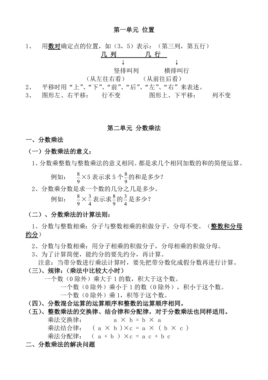 新人教版《数学》第十一册各单元重点知识点归类整理_第1页