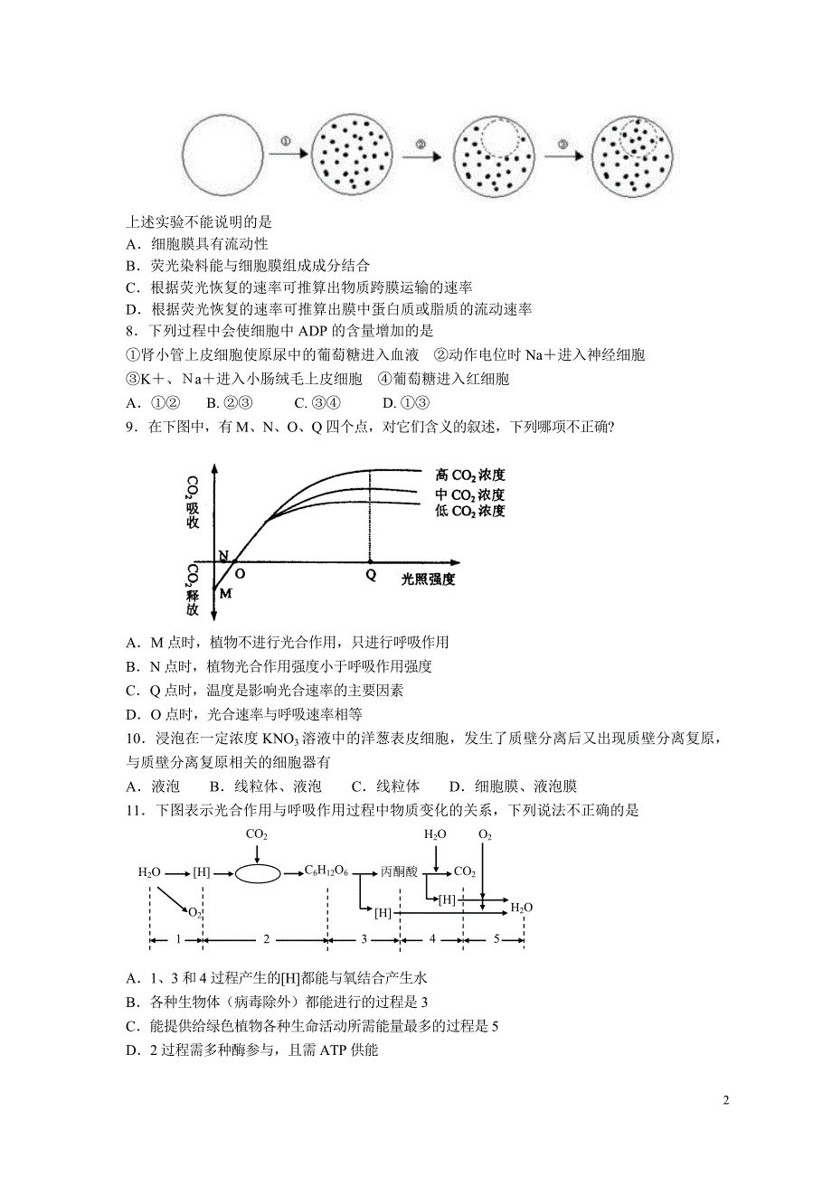 2011年九江市高二生物下学期期末考试试题_第2页