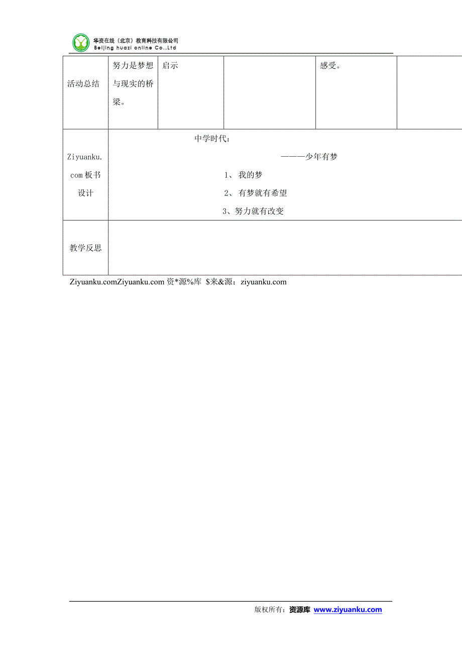 部编七年级上册道德与法治-教案-1.2少年有梦-（精品）_第2页