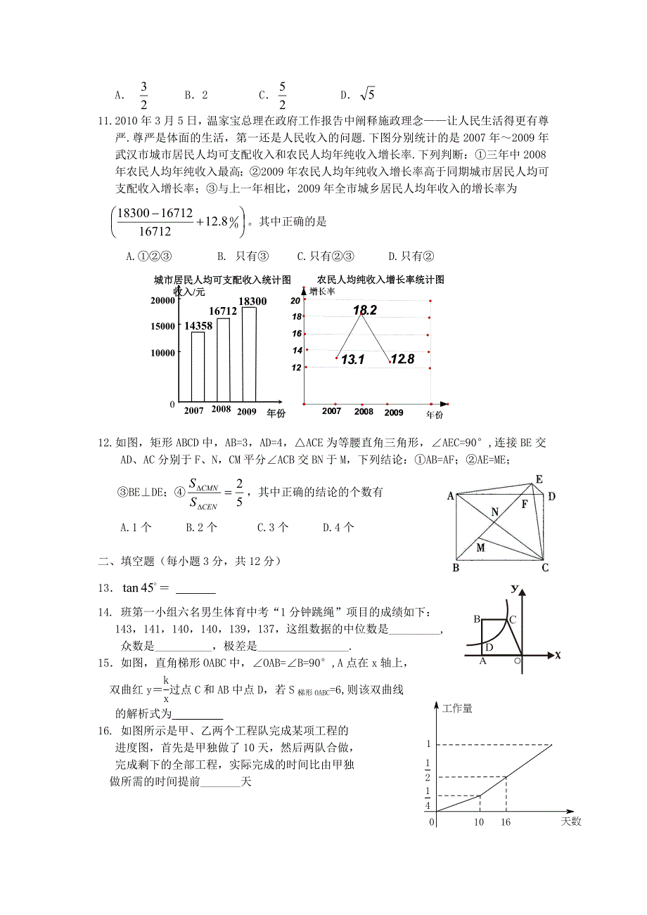 2011年武汉市数学模拟试题1_第2页