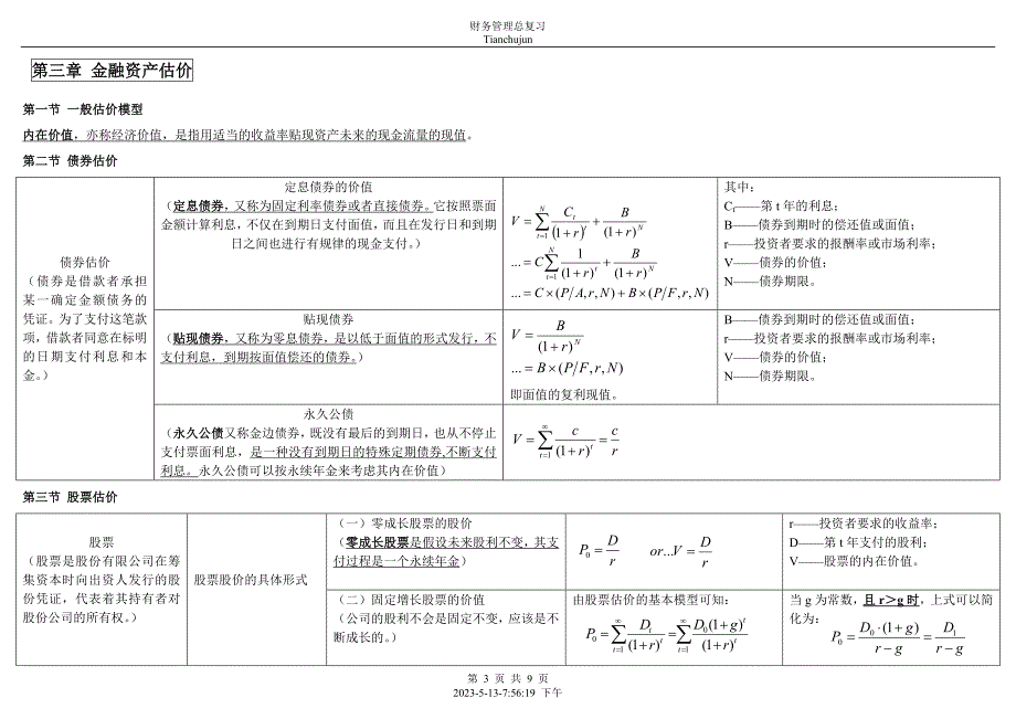 财务管理期末总复习(正)_第3页