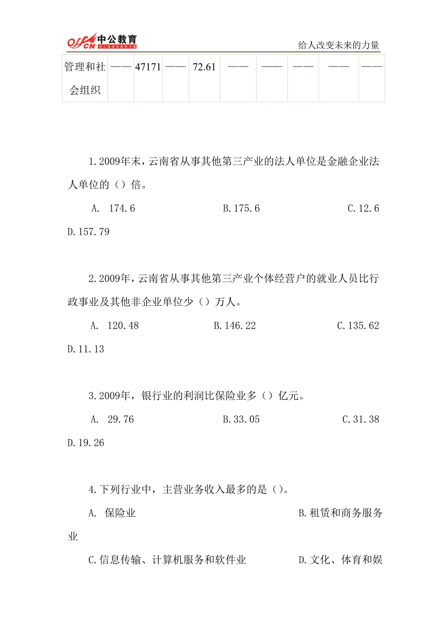 2014年吉林省考行测每日一练周日题目——资料分析_第4页