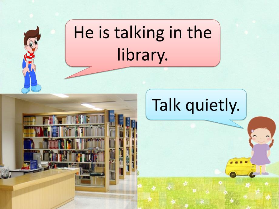 2015年新人教版PEP5下【英语】PPTUnit6B He is talking in the library_第2页