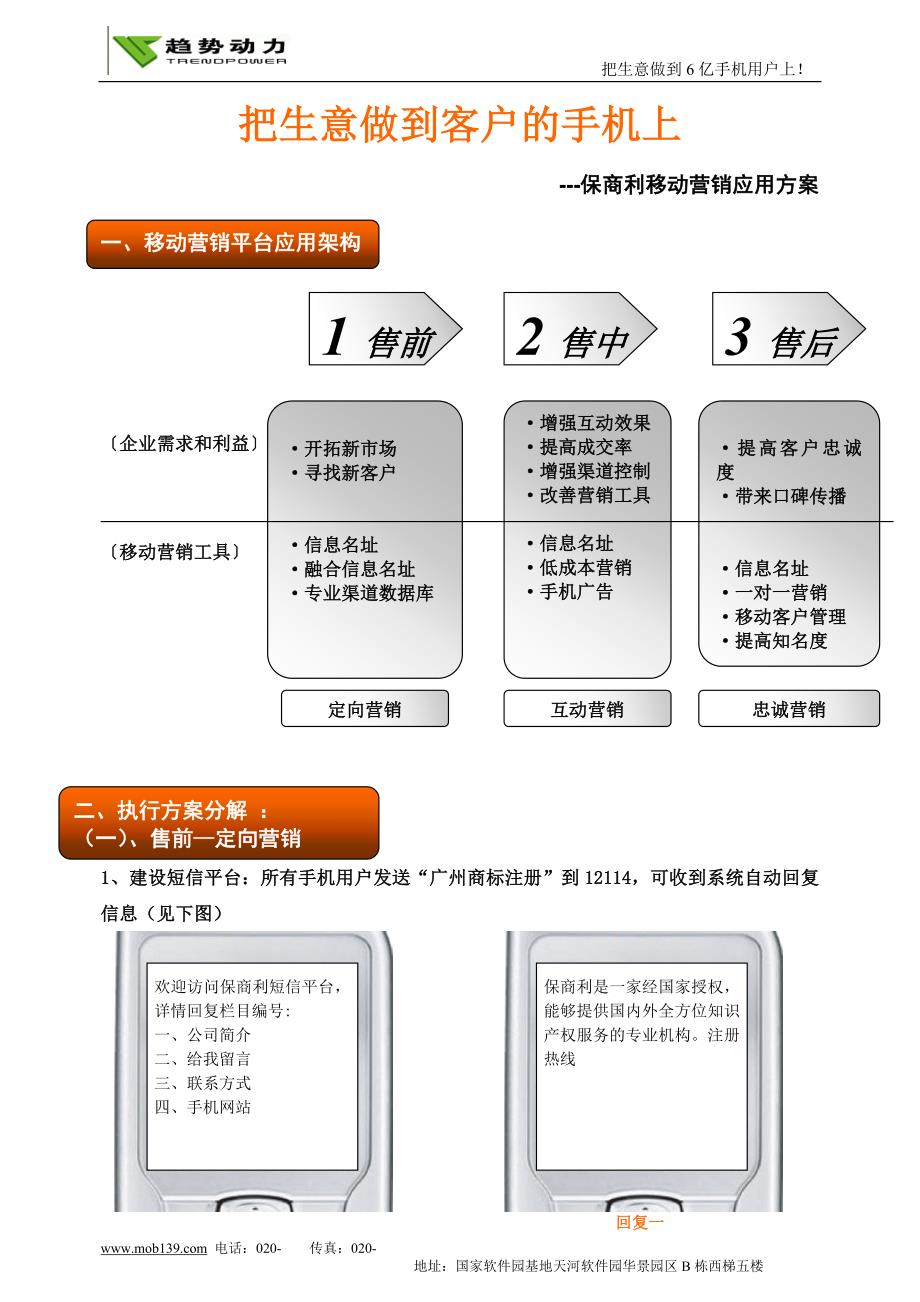 保商利公司移动营销应用方案_第1页