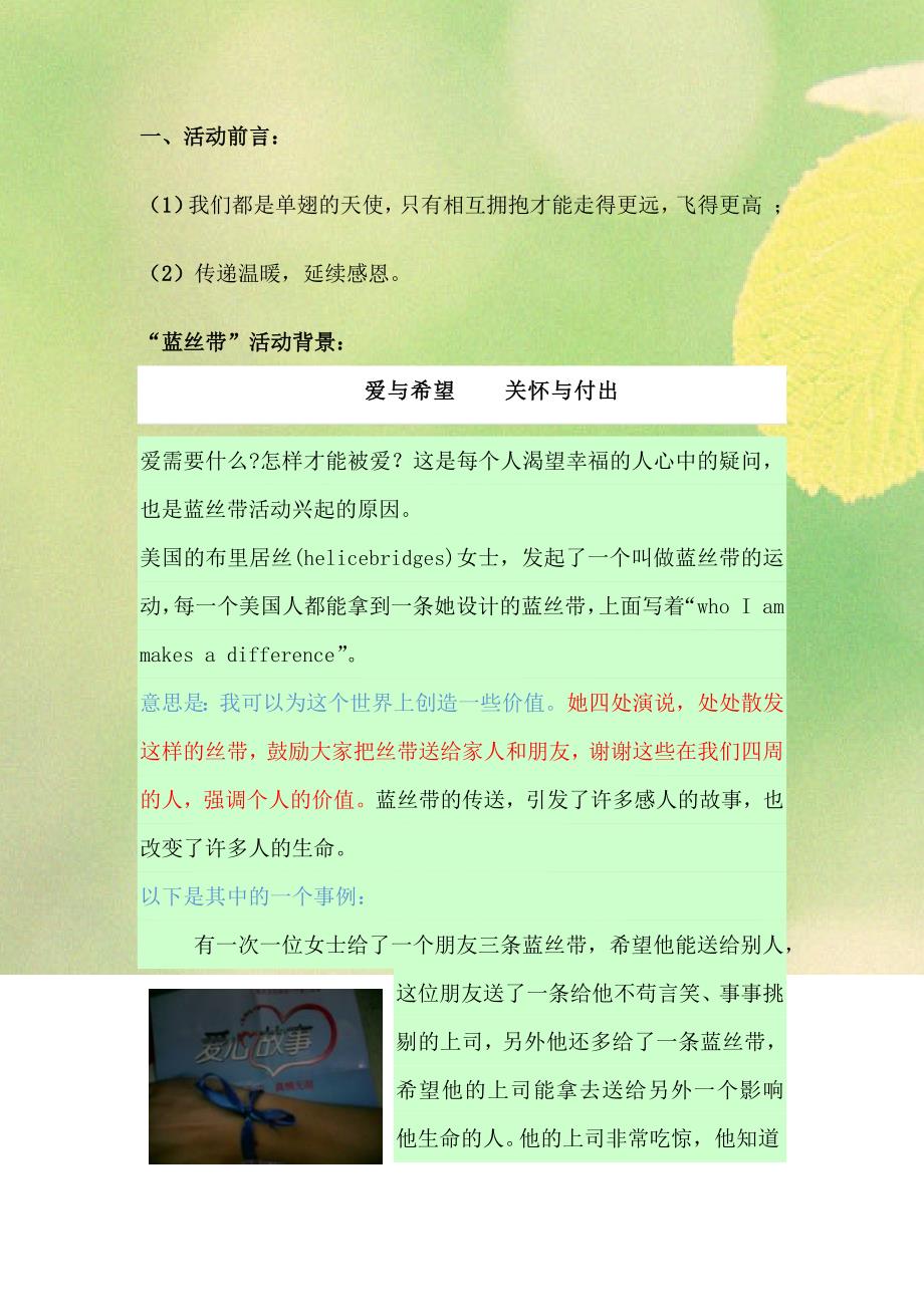 蓝丝带拥抱日特色活动总结_第3页