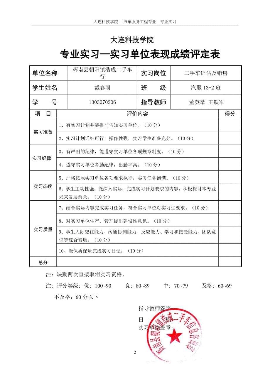 汽车服务工程专业实习报告_第5页