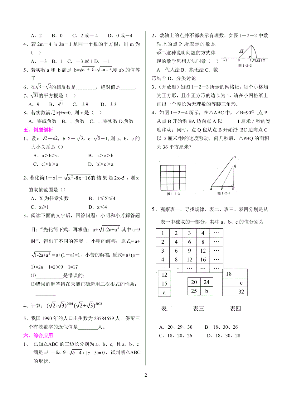 中考数学复习提纲与专题练习_第2页