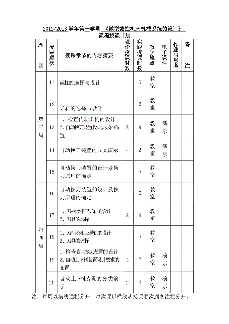 《微型数控机床机械系统的设计》教学计划_第3页