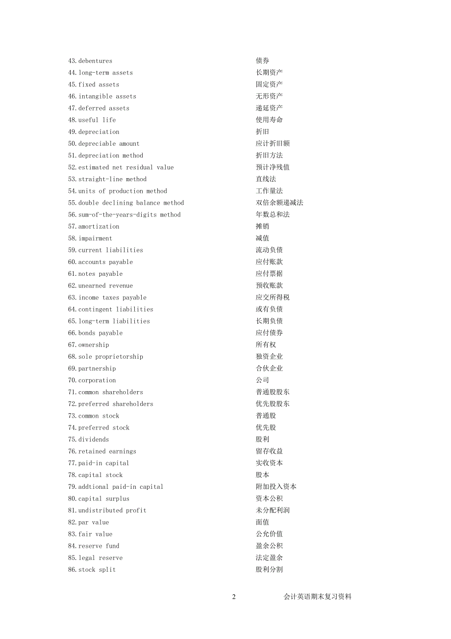 会计英语复习资料_第2页