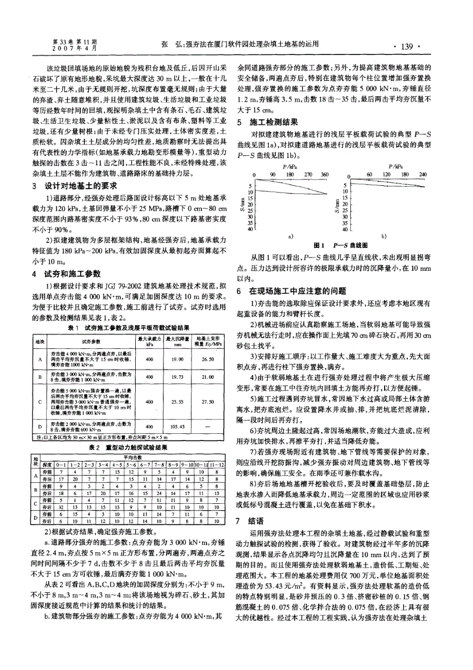 强夯法在厦门软件园处理杂填土地基的运用(摘录自山西建筑07年11期第138-140页)_第2页