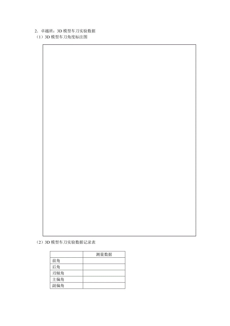 实验一  刀具几何角度测量实验报告书_第4页