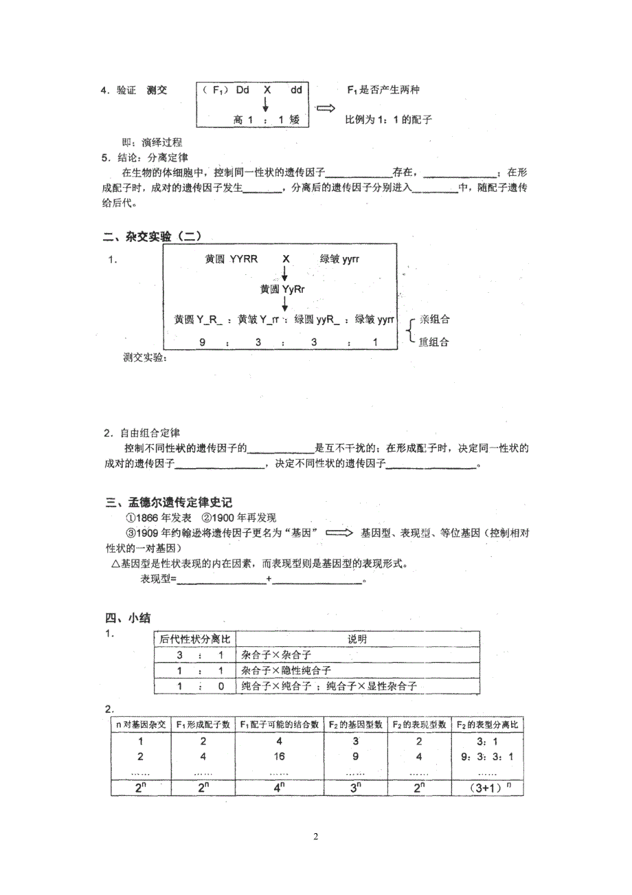 (生物)高三生物基础知识过关《必修二：遗传与进化》HF_第2页