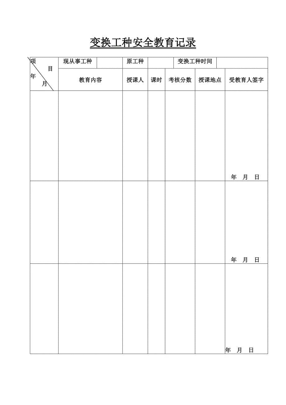 建筑业企业职工安全教育档案范例_第5页