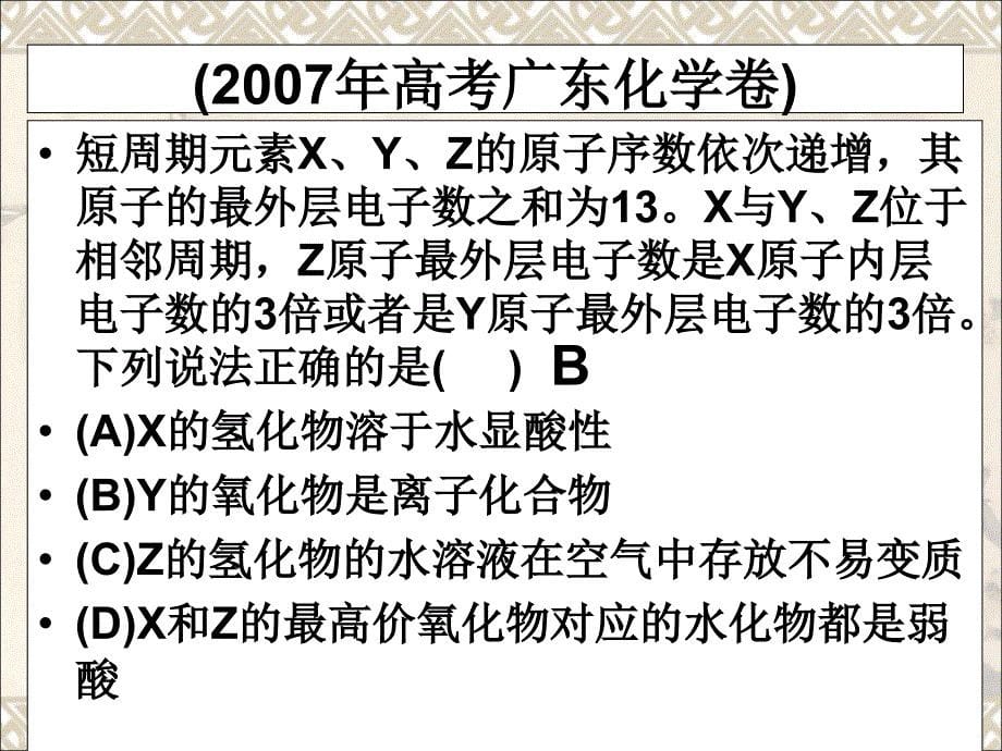 2010届高考化学复习强化双基系列课件29《元素周期表》_第5页