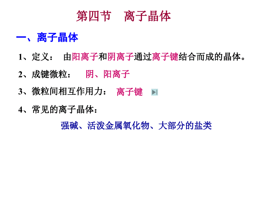 【全国百强校】四川省成都市第七中学2015-2016学年化学鲁科版选修三第3章第2节离子晶体（共16张PPT）_第2页