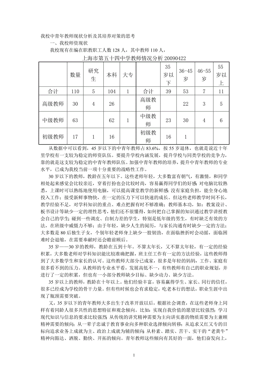 教师现状分析及其培养对策的思考_第1页