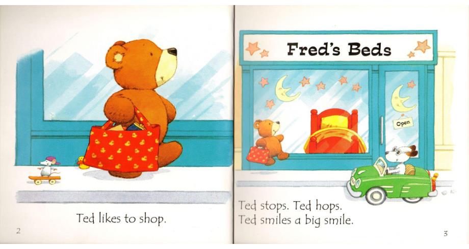 斯伯恩自然拼音usborne phonics readers全套12本--06 ted in a red bed_第3页