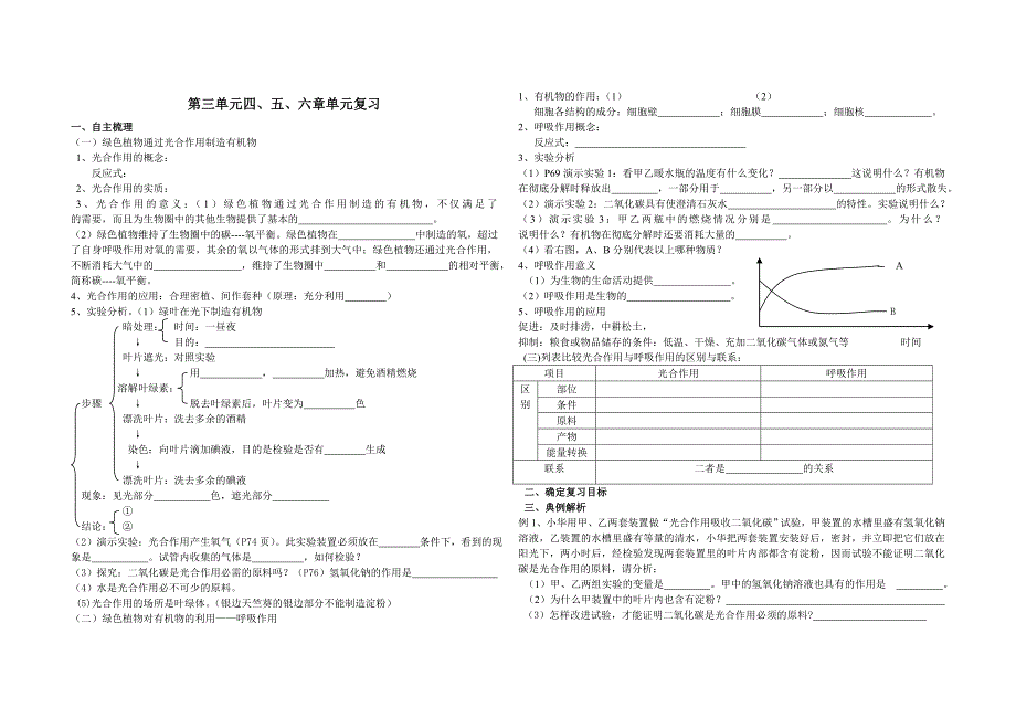 光合作用和呼吸作用导学案_第1页