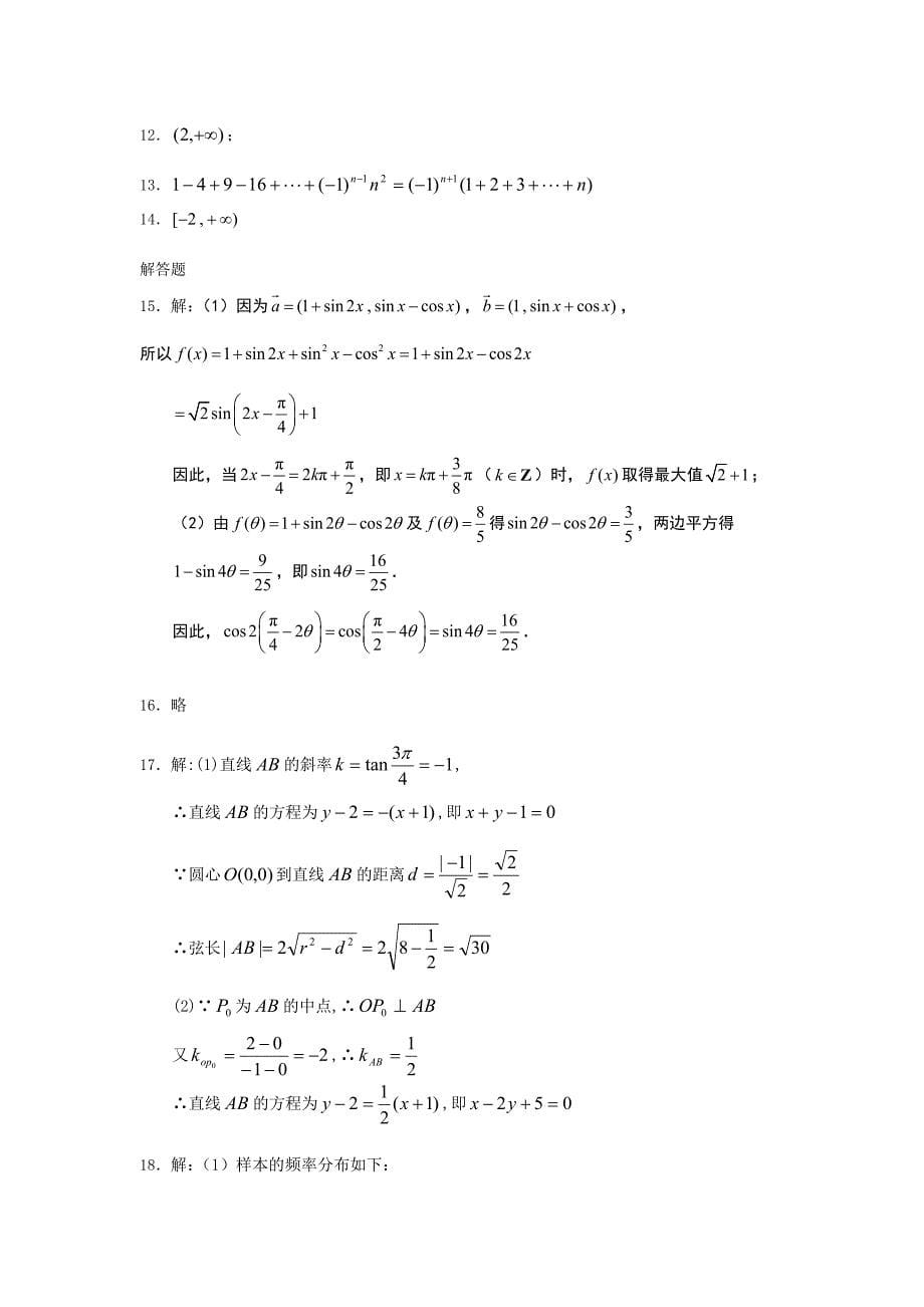 2013福建高考数学（理）60天冲刺训练_第5页
