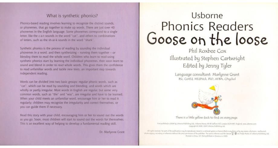 斯伯恩自然拼音usborne phonics readers全套12本--goose on the loose_第2页