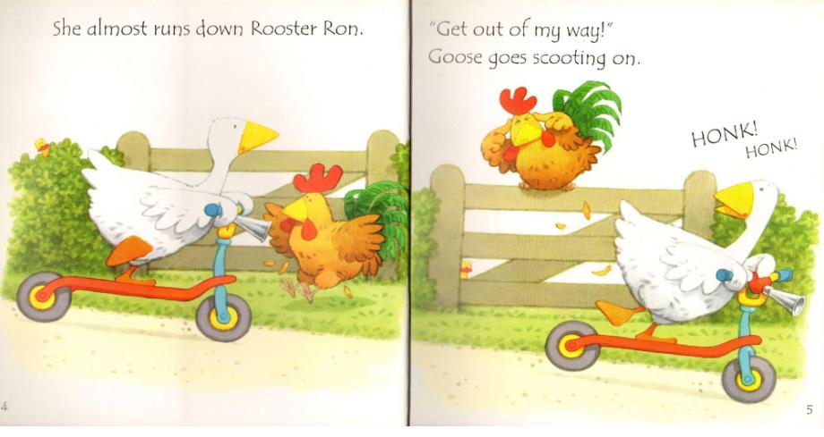 斯伯恩自然拼音usborne phonics readers全套12本--goose on the loose_第4页