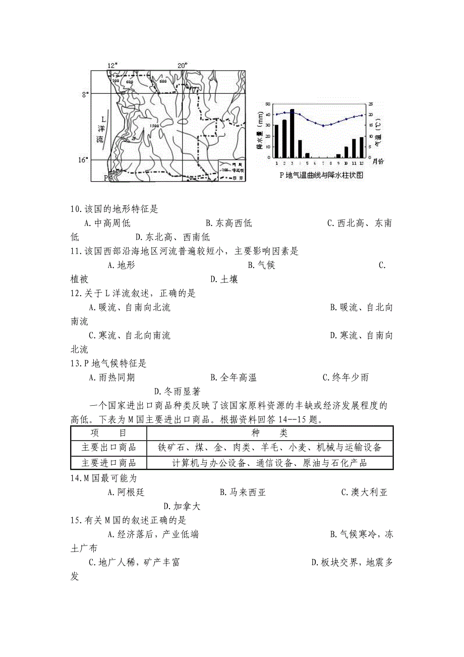 2013学年第二学期期终考试高二地理_第4页