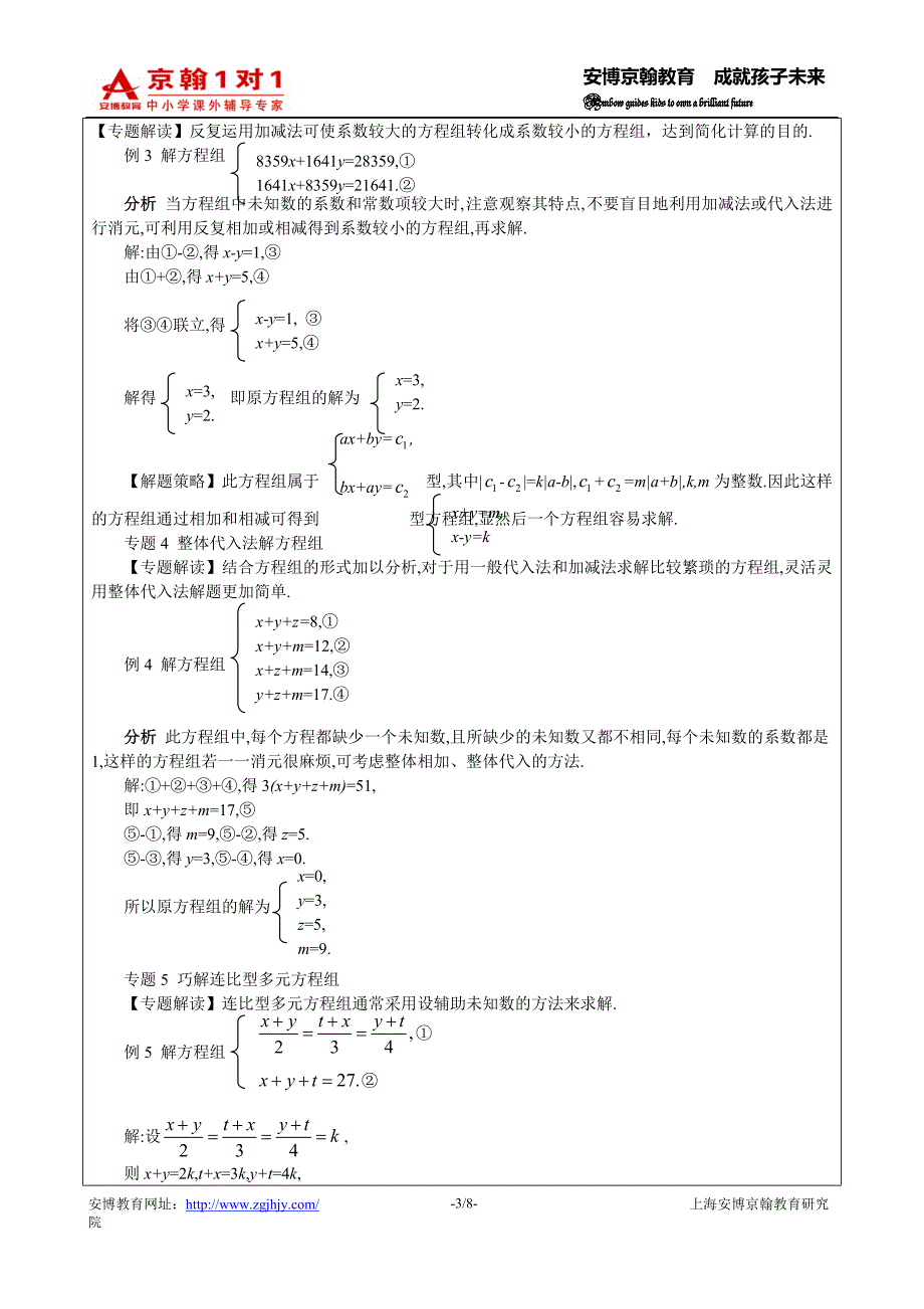 2012年K六（下）数学二元一次方程组复习课教案_第3页