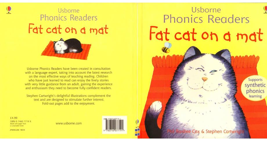 斯伯恩自然拼音usborne phonics readers全套12本--fat cat on a mat 睡垫上的肥猫_第1页