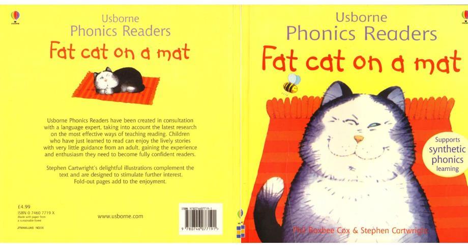 斯伯恩自然拼音usborne phonics readers全套12本--fat cat on a mat 睡垫上的肥猫