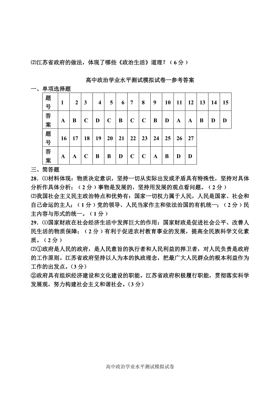 2014最新江苏小高考测试模拟试卷（10套）_第4页