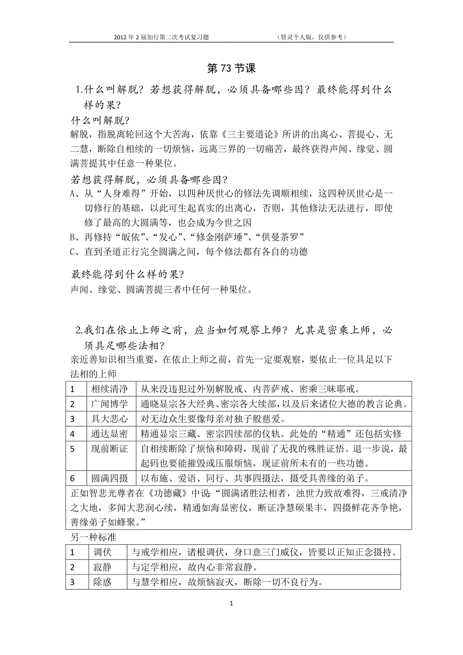 2012年2届加行第二次考试-贤灵_第1页