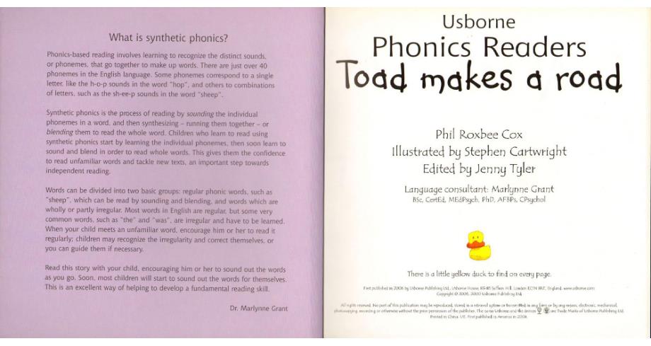 斯伯恩自然拼音usborne phonics readers全套12本--10 toad makes a road_第2页