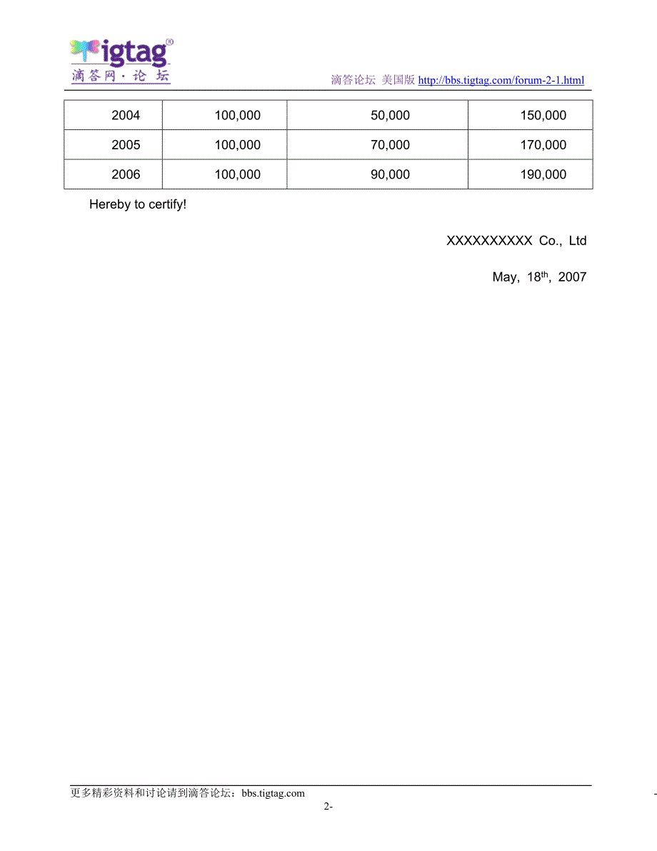 工作收入证明模板(打印版中英)_第2页