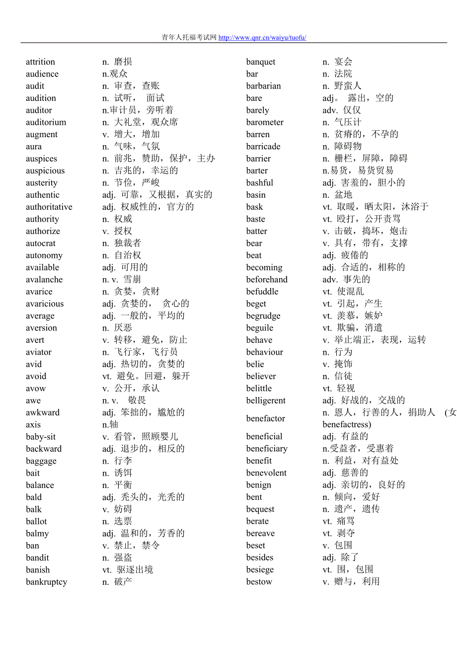 TOEFL考试必备单词及汉语翻译_第4页