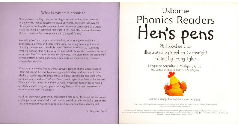 斯伯恩自然拼音usborne phonics readers全套12本--08 hen's pens_第2页