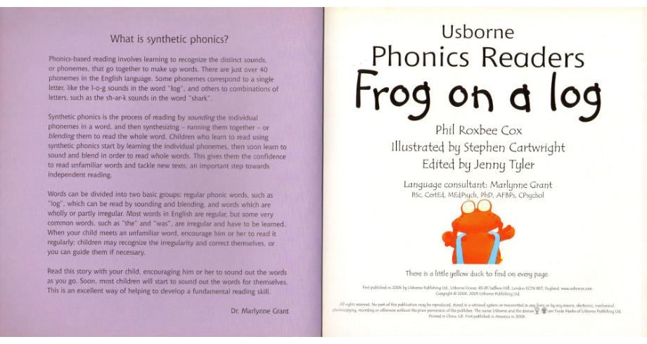 斯伯恩自然拼音usborne phonics readers全套12本--frog on a log_第2页