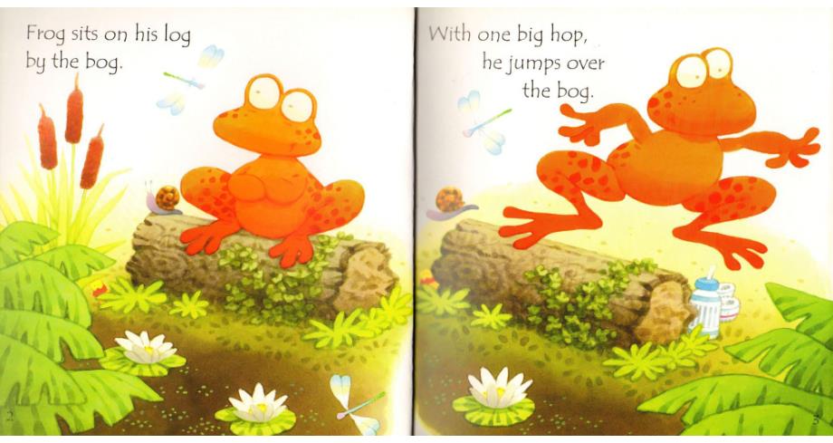 斯伯恩自然拼音usborne phonics readers全套12本--frog on a log_第3页