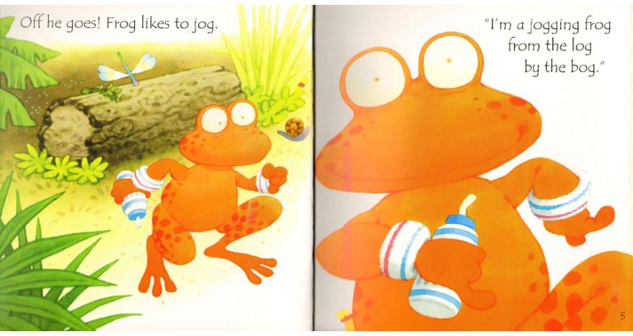 斯伯恩自然拼音usborne phonics readers全套12本--frog on a log_第4页