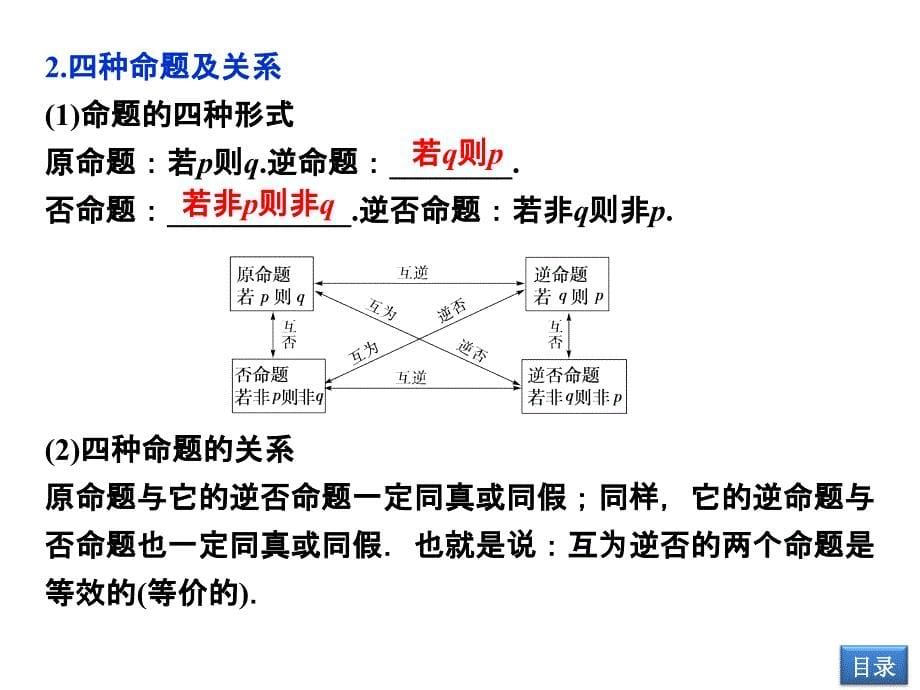 【优化方案】2014届高考数学(文科,大纲版)一轮复习配套课件：1.3 简易逻辑及充要条件_第5页