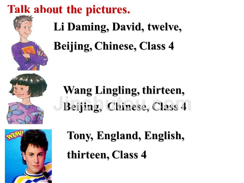 外研版初中英语七年级上册Module 1 Unit 2 I’m Wang Lingling and I’m thirteen years old_第5页