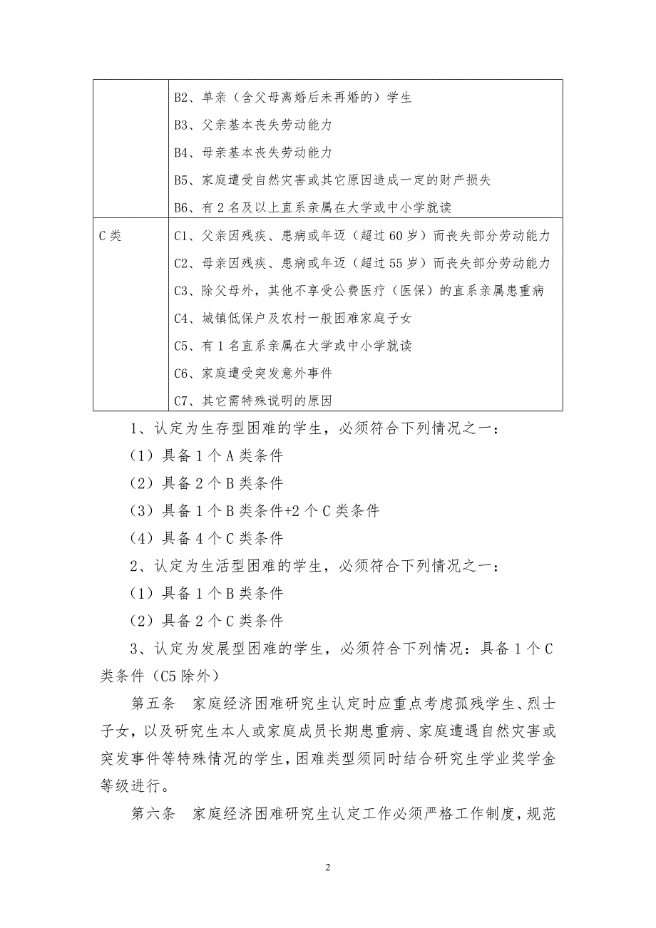 华中师范大学贫困研究生认定及分类资助管理办法_第2页