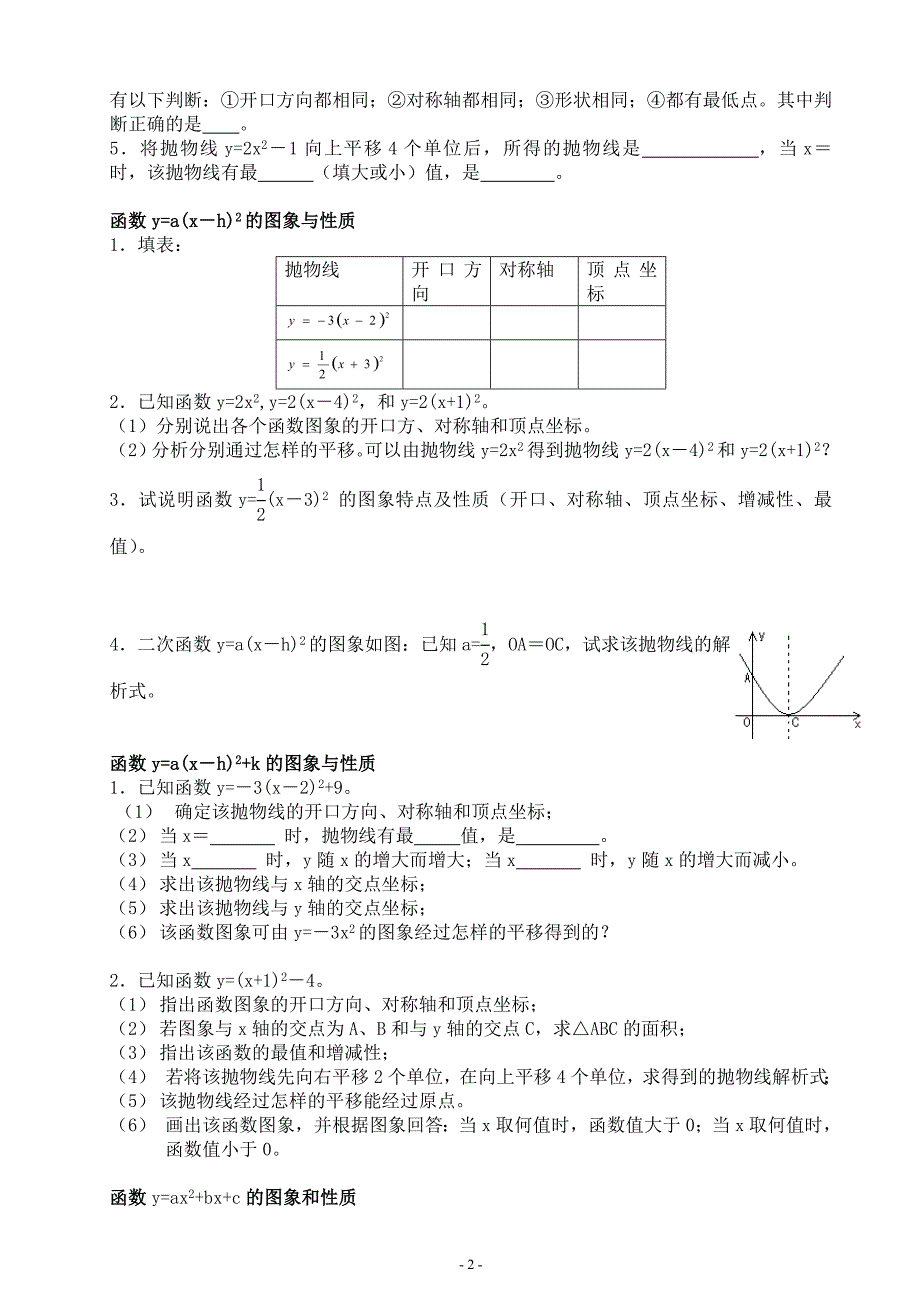 初三二次函数章节要点大全_第2页