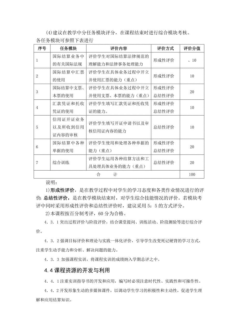 国际结算业务处理课程标准_第5页