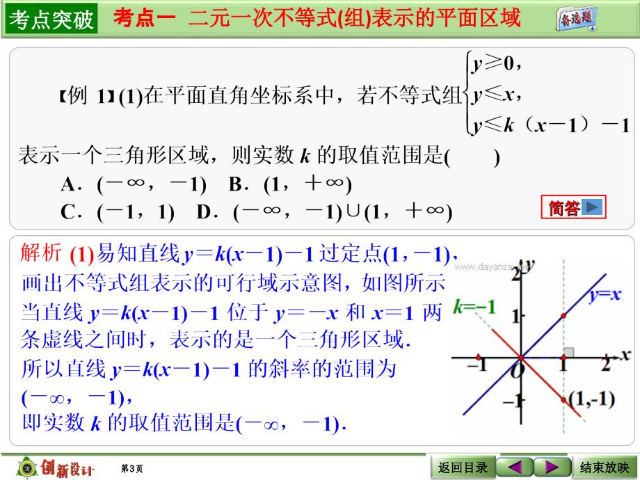 高中数学 第2讲 二元一次不等式(组)与简单的线性规划问题【新】_第3页