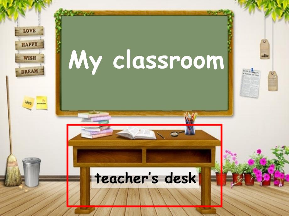 pep小学英语四年级上册 Unit 1 My Classroom teacher’s desk_第2页