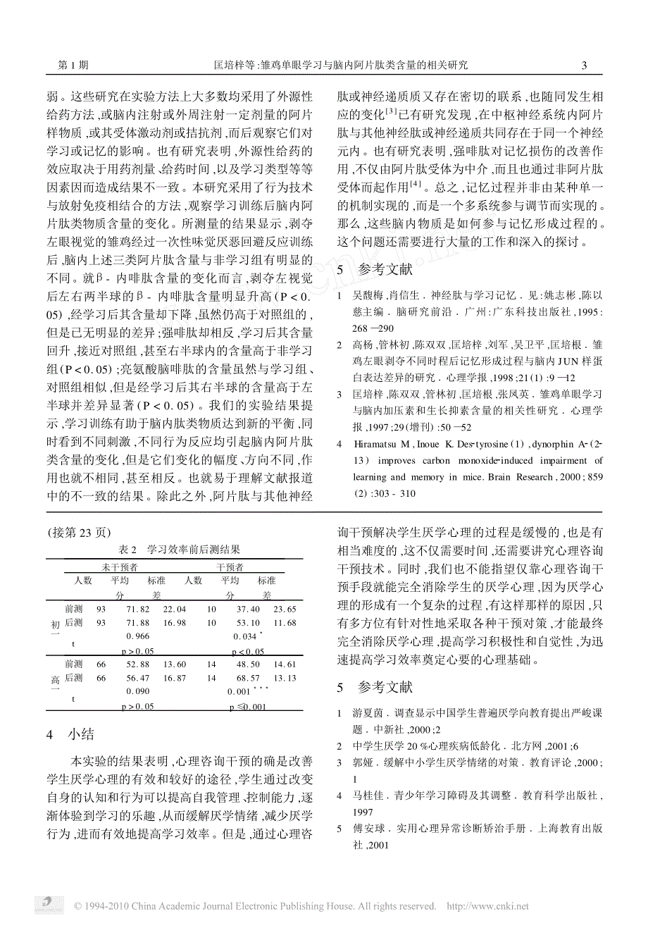 中学生厌学心理及其干预与学习效率的相关研究_第3页