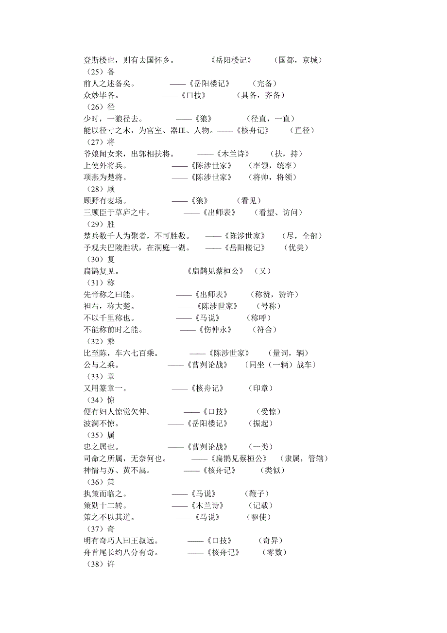 初中文言文实词及虚词意义知识点归纳_第4页