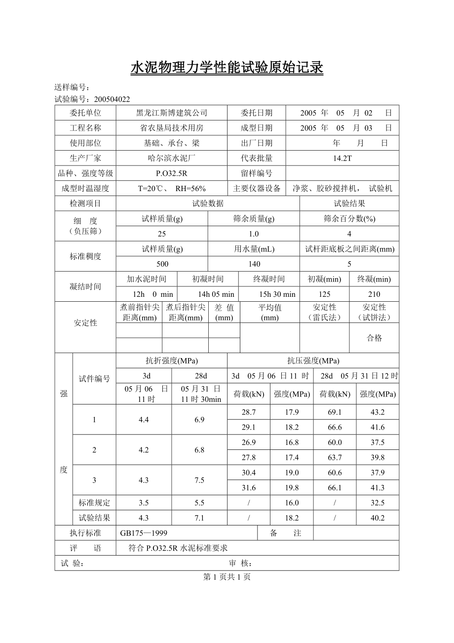 常规建筑材料检测原始、报告_第4页