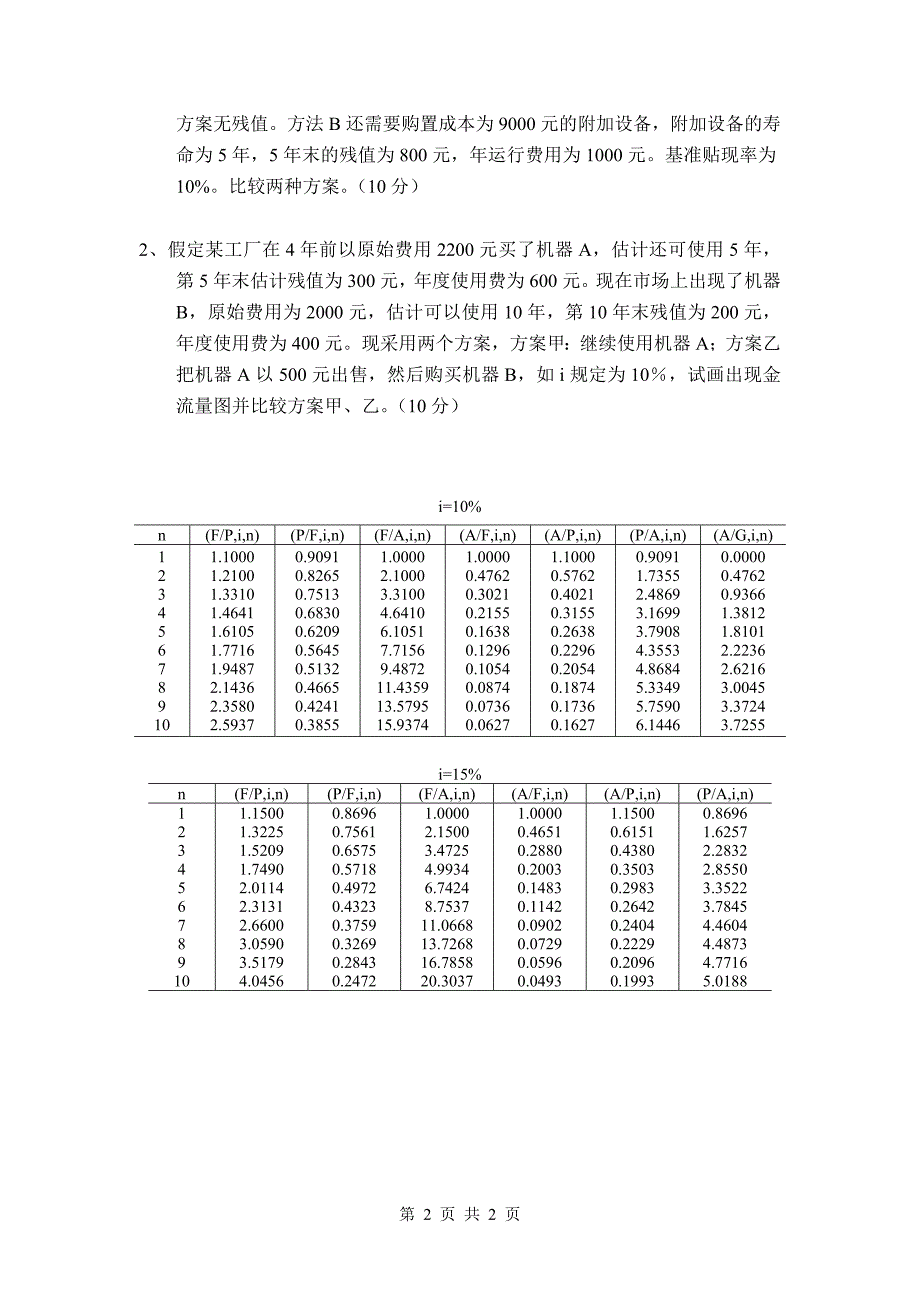 《工程经济学》复习题_第2页